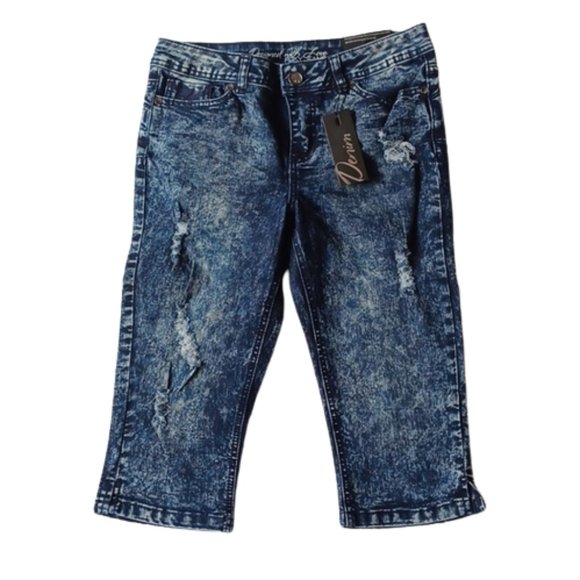 Foxy Jeans "Push Up" Acid Wash Capri Pants NEW- Sz. 26 - Picture 1 of 12